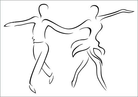 dibujo de bailarines